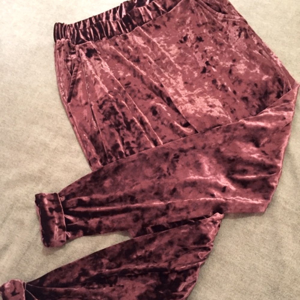 Size XS maroon teal, velvety, harem style pants